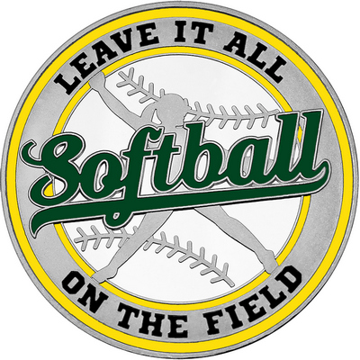 Dark Green "Softball" with Yellow Outer Circular Borders
